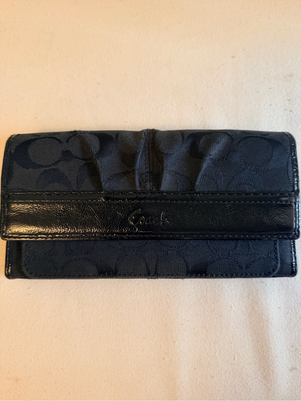 Women’s Coach Black Signature Continental Wallet - Coach